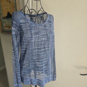 rag & bone Sheer Blue Long Sleeve Top